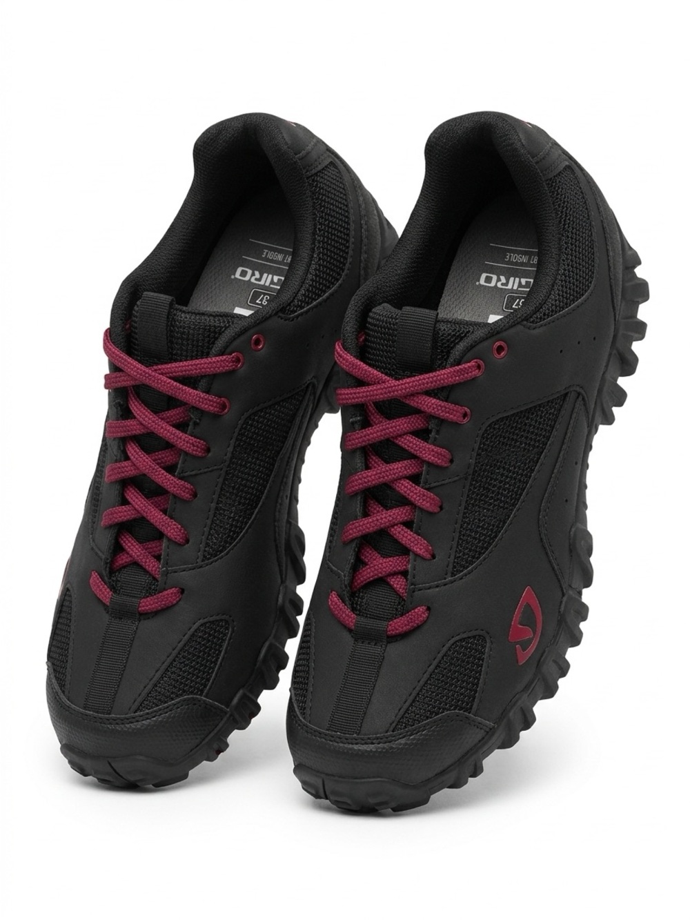 Giro Petra VR Lace Up Mountain Bike Shoes Suede Mesh Black Magenta 37 EU